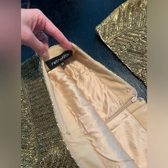 Retrofete Sequin Top & Skirt Size XS - Picture 6 of 13